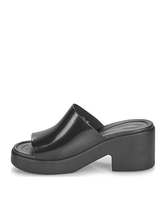 Brooklyn Mules με Χοντρό Ψηλό Τακούνι σε Μαύρο Χρώμα