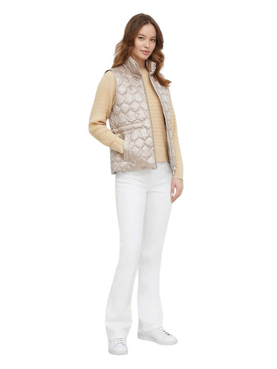 Geox Women's Short Puffer Jacket for Winter Beige