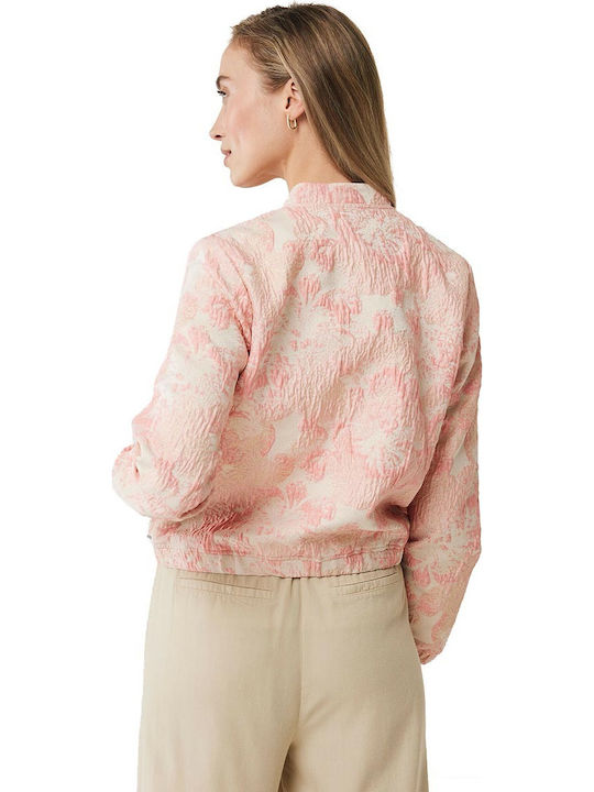 Women's Short Puffer Jacket for Winter Coral