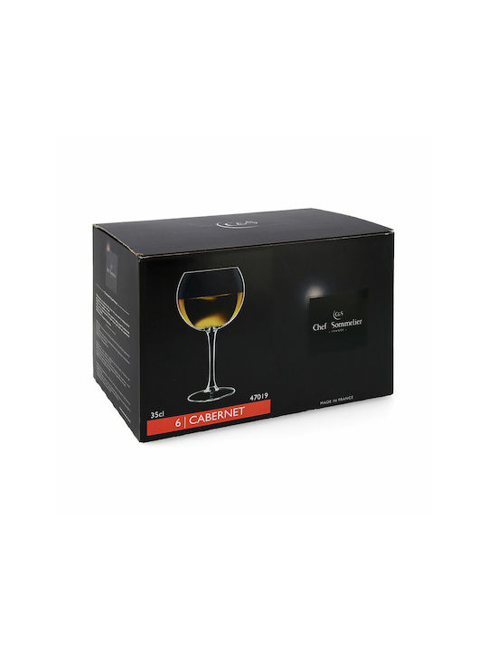 BigBuy Ballon Cabernet Set Gläser für Rotwein aus Glas Mit Stiel 350ml 6Stück