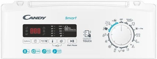 Candy Πλυντήριο Ρούχων Άνω Φόρτωσης 8kg 1200 Στροφών Kg Detector CSTG 282DE/1-S
