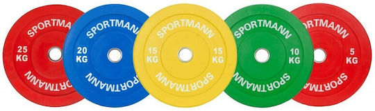 Sportmann Δίσκος Λαστιχένιος 1 x 20kg Φ51mm