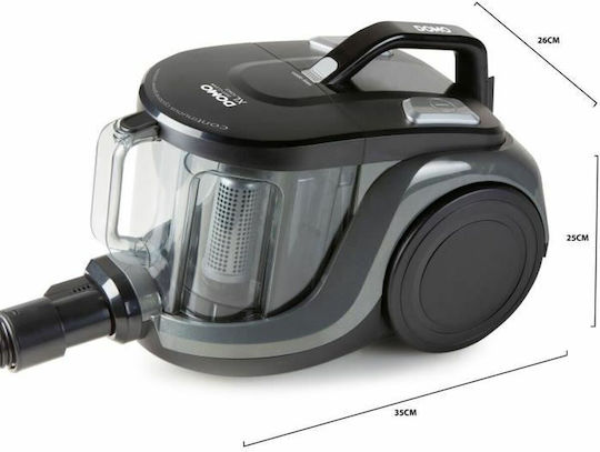 Domo DO7295S Staubsauger 850W Beutellos 2.5Es Schwarz
