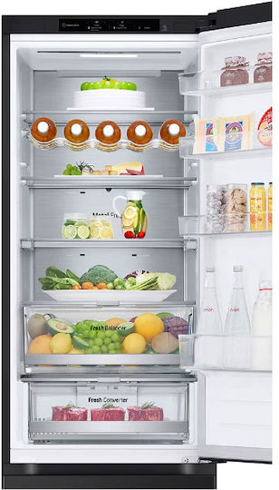 LG Fridge-Freezer 387lt Total NoFrost H203xW59.5xD67.5cm Black GBV7280AEV