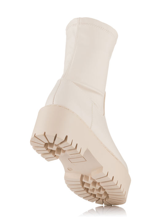 Clink Damen Knöchelstiefel Beige