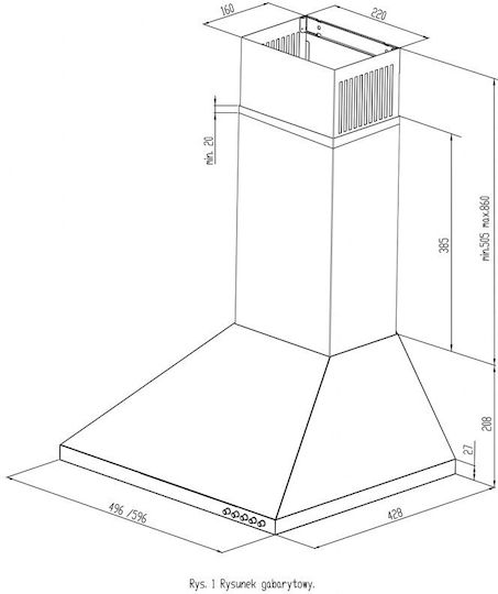 Maan Vela 2 60 Kamin-Dunstabzug 60cm Weiß