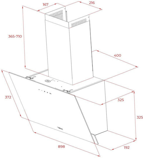 Teka Dvn 94030 Kamin-Dunstabzug 90cm Weiß