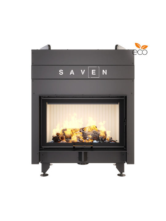 Saven Wood Fireplace Insert with Straight Window