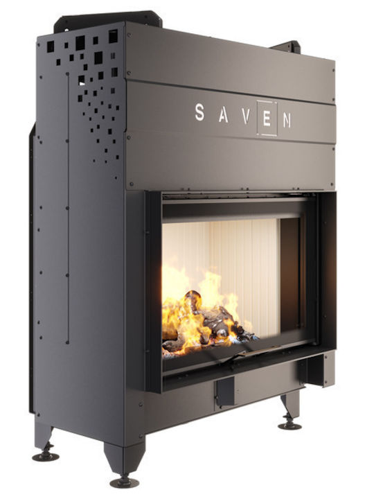 Saven Wood Fireplace Insert with Straight Window