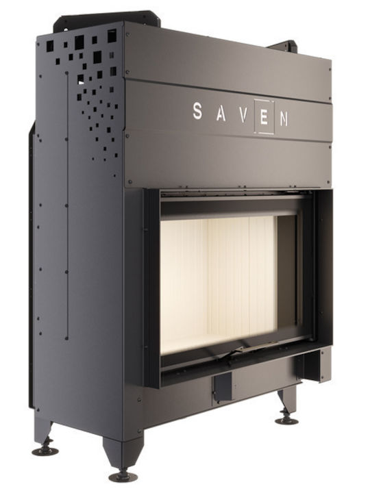Saven Wood Fireplace Insert with Straight Window