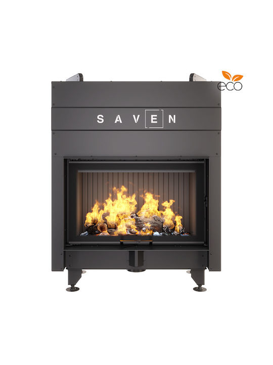 Saven Wood Fireplace Insert with Straight Window