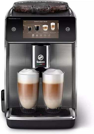 Saeco GranAroma Deluxe Αυτόματη Μηχανή Espresso 1500W Πίεσης 15bar για Cappuccino με Μύλο Άλεσης Μαύρο/Ασημί