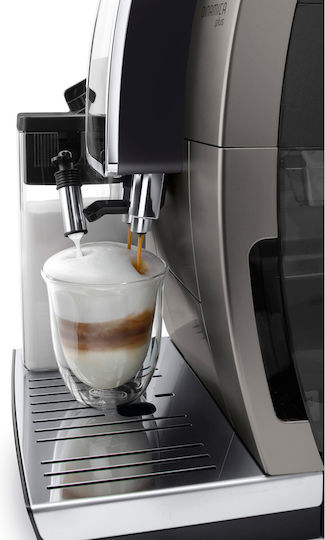 De'Longhi Dinamica Plus Αυτόματη Μηχανή Espresso 1450W Πίεσης 15bar με Μύλο Άλεσης Ασημί