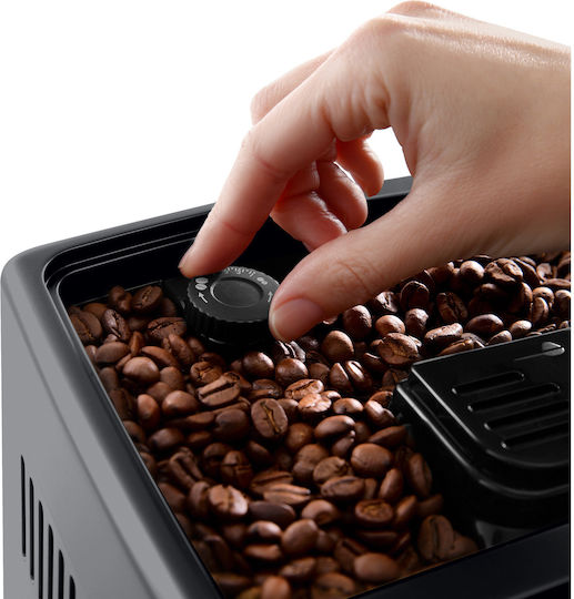De'Longhi Dinamica Plus Αυτόματη Μηχανή Espresso 1450W Πίεσης 15bar με Μύλο Άλεσης Ασημί