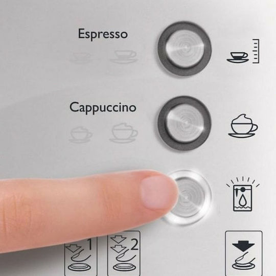 Breville Automatic Espresso Machine 1050W Pressure 15bar for Cappuccino Gray VCF045X-01