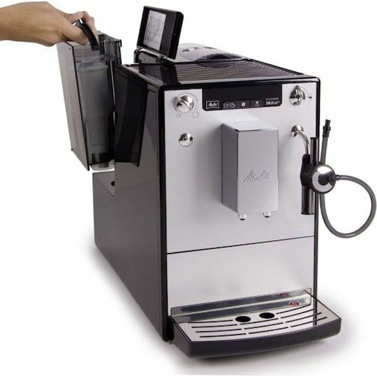 Melitta Caffeo Solo & Perfect Milk Automatic Espresso Coffee Machine 1400W Pressure 15bar for Cappuccino with Grinder Silver 208135