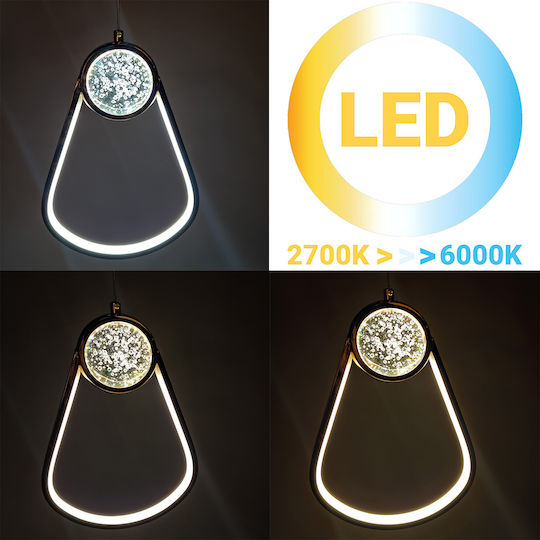 Globobox LED Κρεμαστό Φωτιστικό Χρυσό 20x7x30εκ. Globobox LED Κρεμαστό Φωτιστικό Χρυσό 20x7x30εκ.