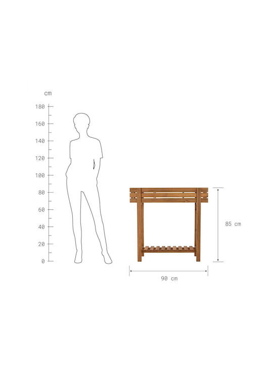 Butlers Кутия за саксии Пластмаса Natural Acacia Wood 90см.
