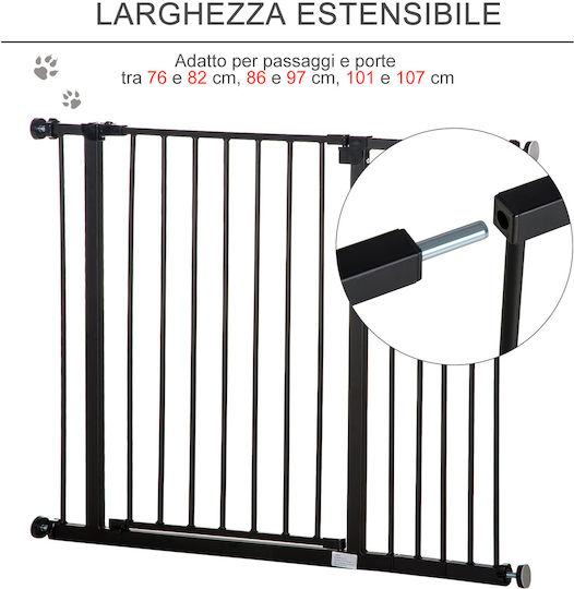 Pawhut Door Dog made of Metal in Black Color 107 x 76cm
