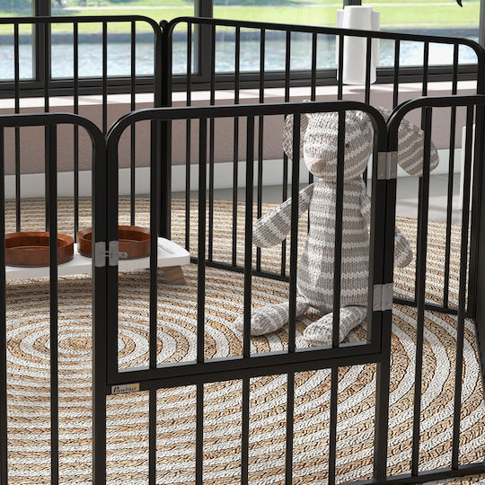 Pawhut Dog Park with 6 Panels 164x83x60cm Black