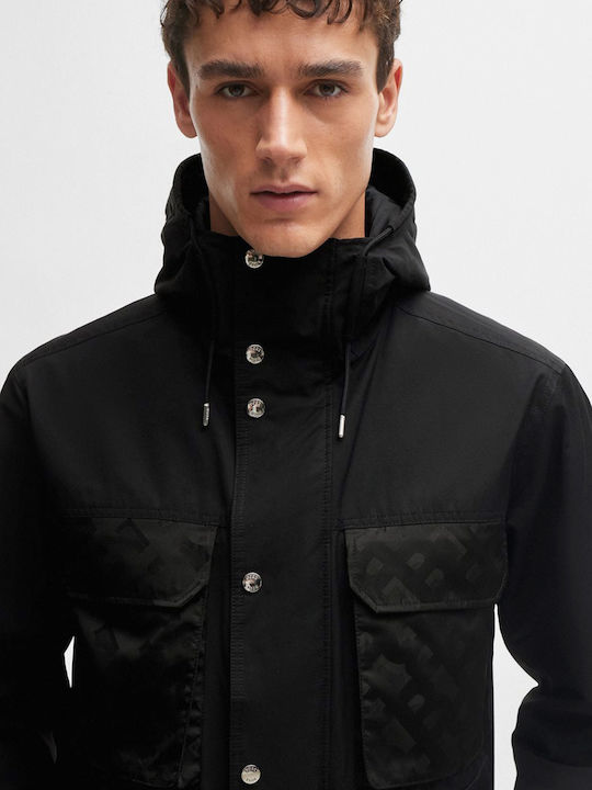 Hugo Boss Herren Winter Jacke Lässig Schwarz