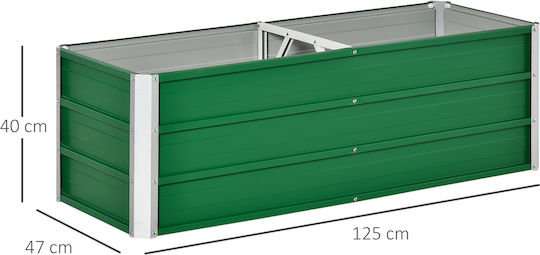 Outsunny Blumenkasten Metallisch Green 125x47x40cm.