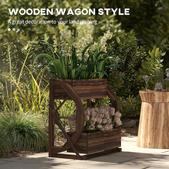Outsunny Holz Blumenkasten 55x32x56cm