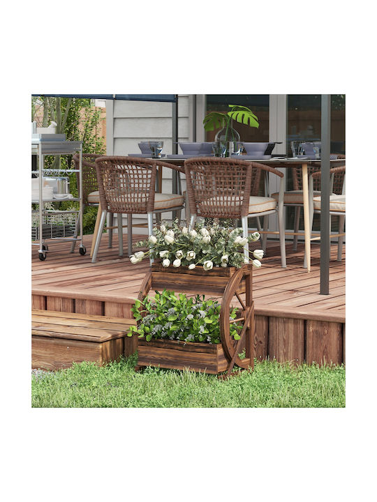 Outsunny Wooden Planter Box 55x32x56cm