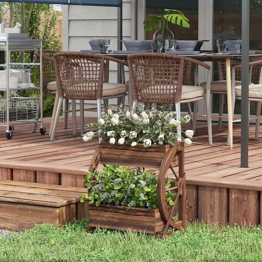 Outsunny Holz Blumenkasten 55x32x56cm