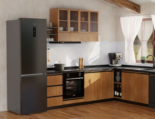 Hyundai Kühl-Gefrierkombination 344Es Total NoFrost H195xB60xT65.8cm. Dark Inox HCS23-4893BDG/NF