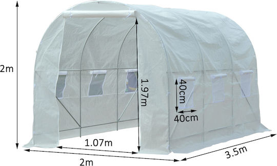 Outsunny Garden Θερμοκήπιο Τούνελ 3.5x2x2m