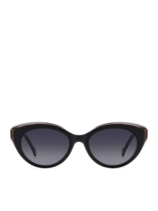 Carolina Herrera Women’s Sunglasses with Black Horn-Rimmed Frame and Grey Gradient Lens HER 0250/S 807/9O