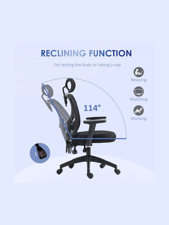 Vinsetto Office Chair With Recline And Adjustable Arms Black