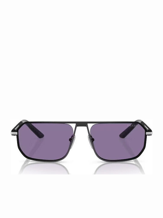 Prada Herren Sonnenbrille mit Schwarz Metall Gestell und Lila Linse