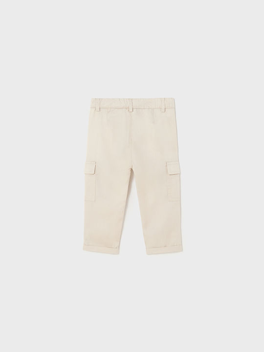 Mayoral Kids Fabric Cargo Trousers BEZ Slim