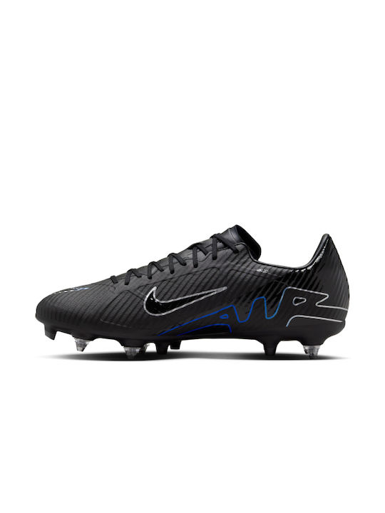 Nike Zoom Vapor 15 SG-Pro Χαμηλά Ποδοσφαιρικά Παπούτσια με Τάπες Μαύρα