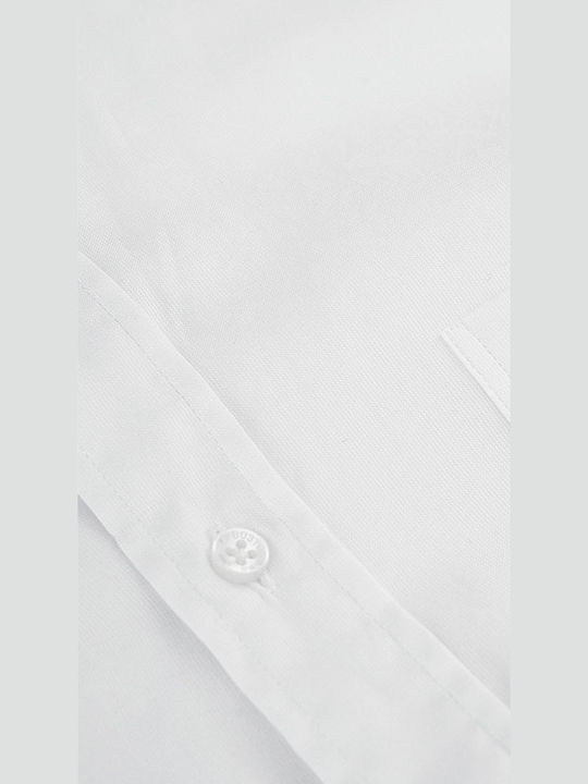 Fil A Fil Short-sleeved Cotton Shirt White