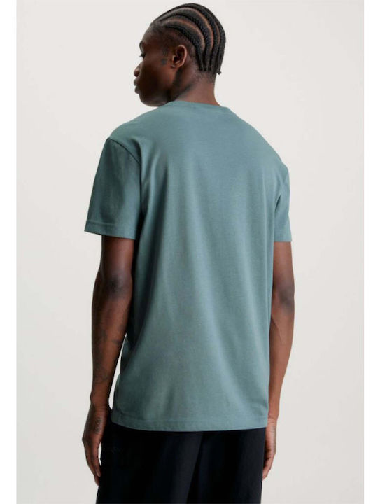 Calvin Klein Badge T-shirt Bărbătesc cu Mânecă Scurtă Green