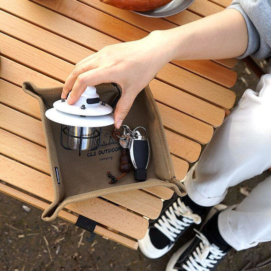 Portable Foldable Storage Tray Outdoor Camping Accessories Brown