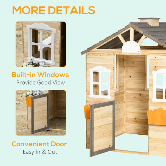 Outsunny Παιδικό Σπιτάκι Κήπου Little House 113x94x134.5εκ.
