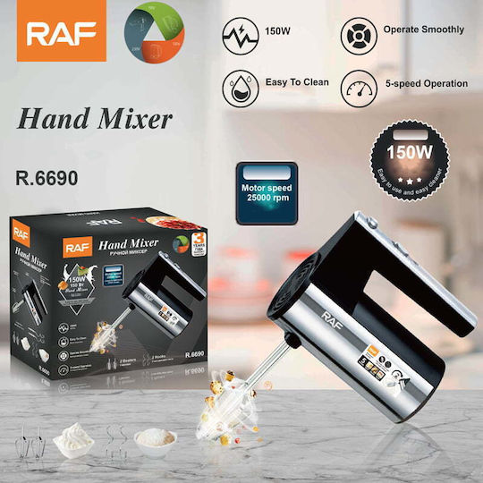 Raf Hand Mixer 100W Black