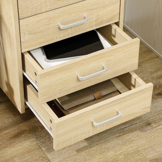 Schublade Büro mit Rädern Φυσικό Ξύλο 40x36x65cm