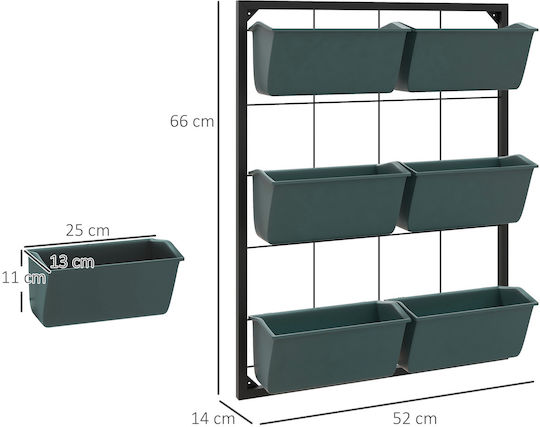 Outsunny Pot Plastic Dark Green 52x14x66cm.