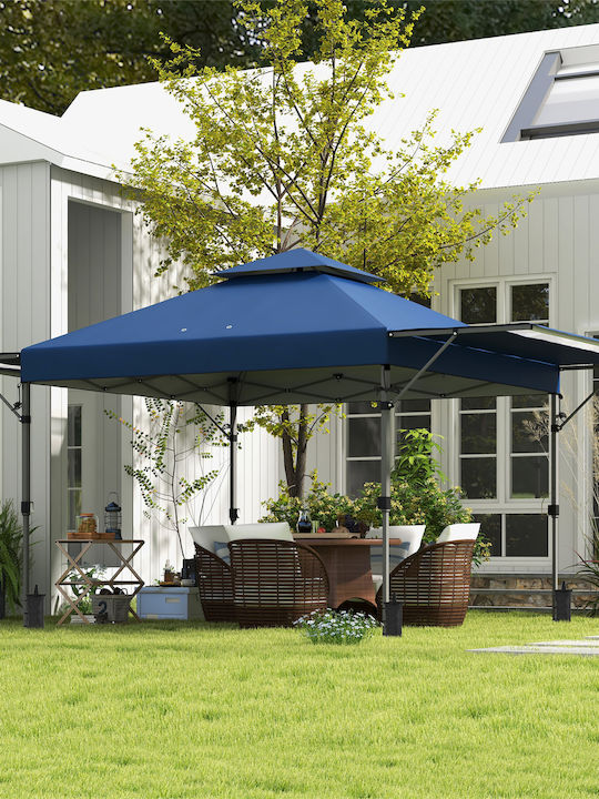 Outsunny Zusammenklappbares Garten Gazebo Blau 5x3m