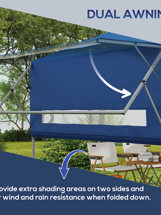 Outsunny Garten Freistehend Gazebo Blau 5x3cm