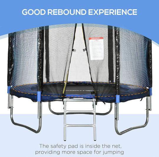 Sportnow Outdoor Trampoline Diameter 180cm with Ladder & Net Blue