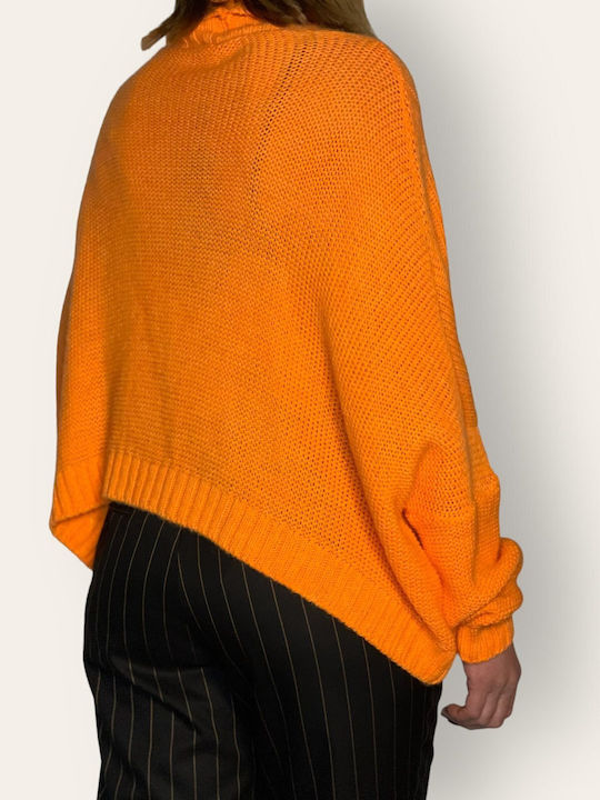 Innocent Women's Blouse Long Sleeve Turtleneck Orange