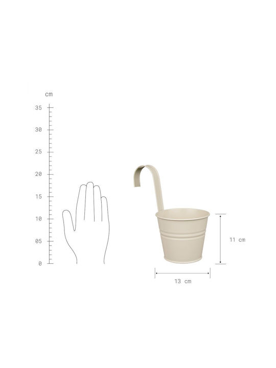 Butlers Hängend Übertopf Metall Beige 13x13εκ.