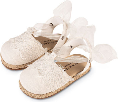 Babywalker White Baptism Fabric Espadrilles