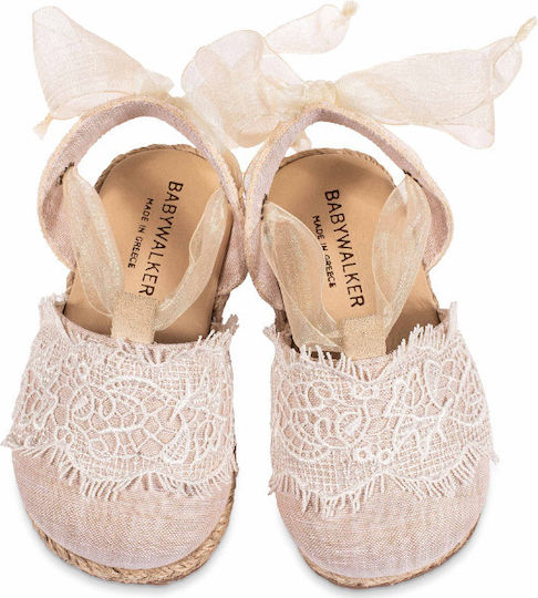 Babywalker Ecru Baptism Fabric Espadrilles